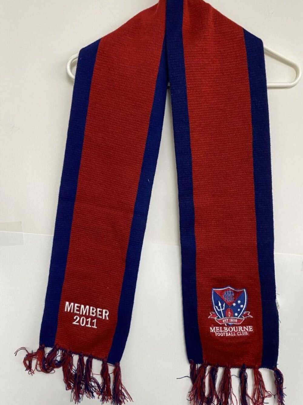 2011 Member AFL Melbourne Demons Red Scarf Footy Football Fan